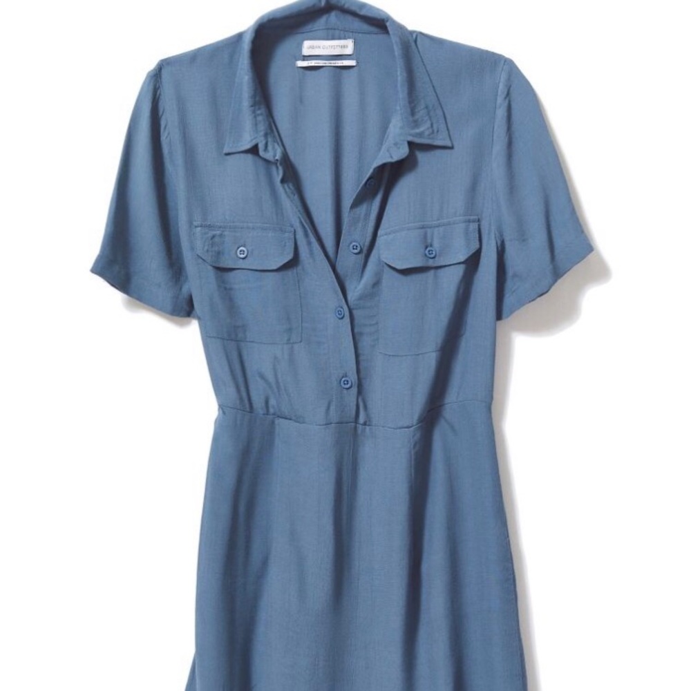 UO Lou Collared Mini Shirt Dress
